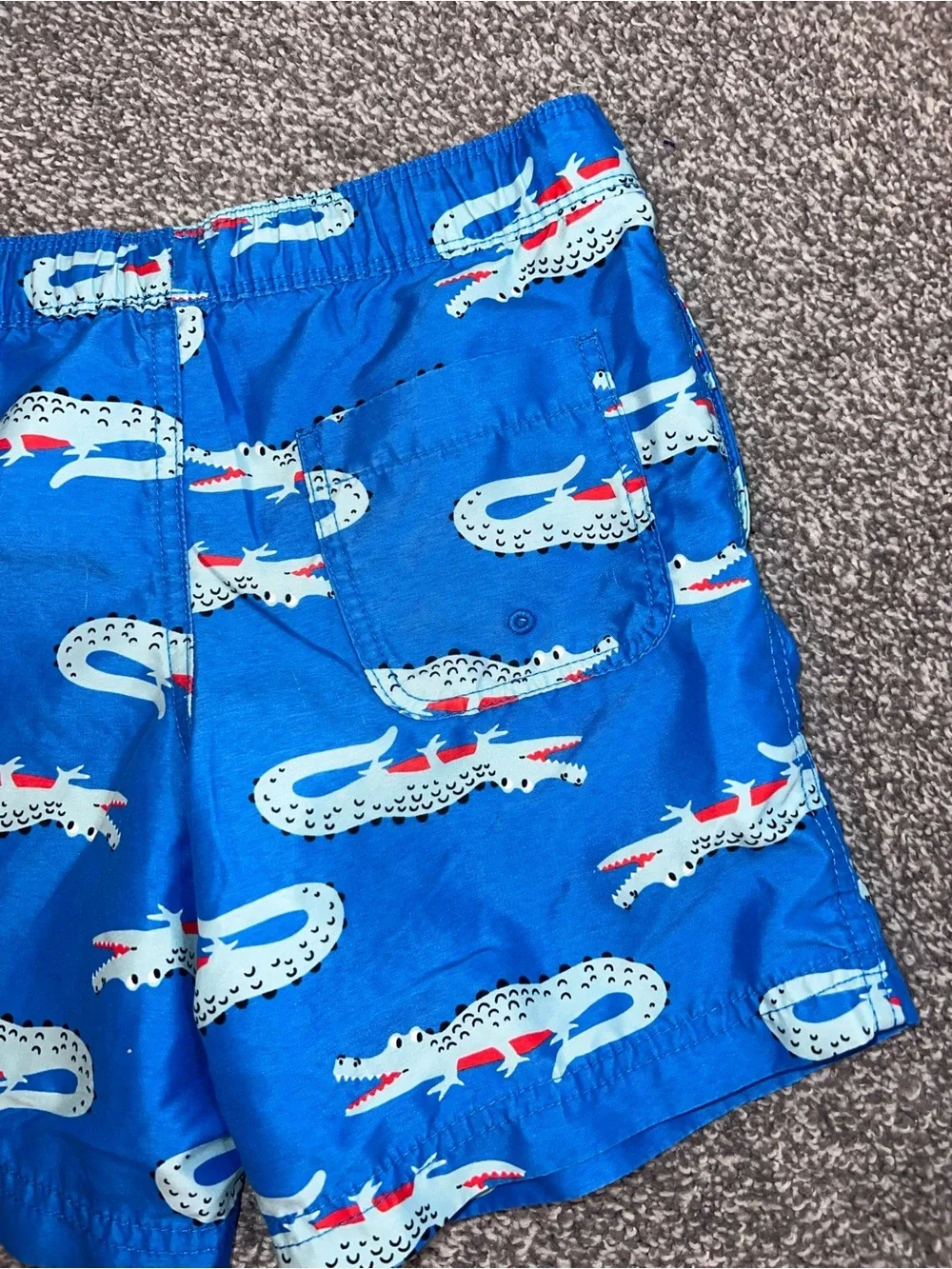 Hanna andersson Blue Alligator Print Swim Trunks size 5